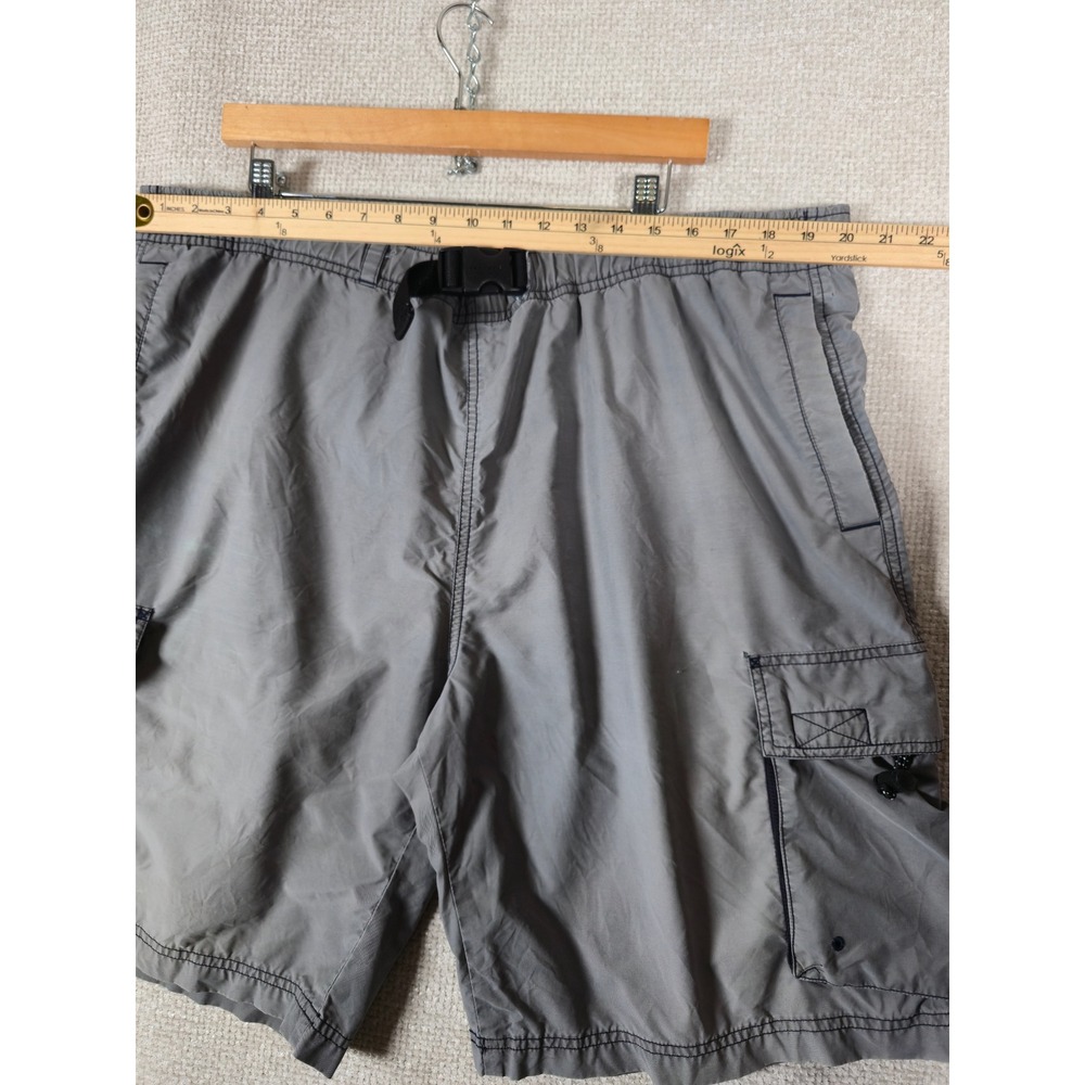 Old Navy Trek Cargo Shorts Gray Mens Large Y2K Techwear Baggy Gorpcore Belted - Picture 8 of 14